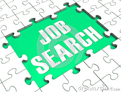 Jigsaw Puzzle Shows Job Search Stock Photo