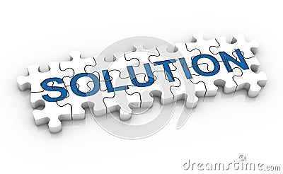 Jigsaw Puzzle Solution Word Stock Photo