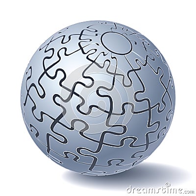 Jigsaw puzzle sphere Vector Illustration
