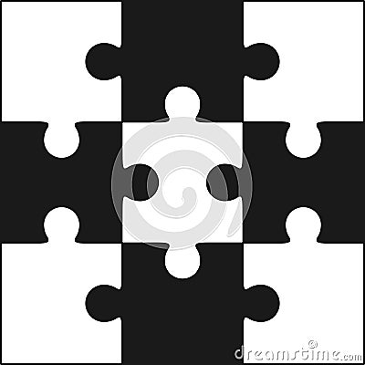 Jigsaw puzzle vector, nine pieces Vector Illustration