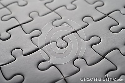 Jigsaw puzzle white colour,Puzzle pieces grid,Success Stock Photo