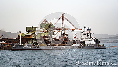 Jihuangyu 34325 fishing vessel at Kure shipyard in Japan Editorial Stock Photo