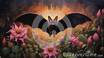 Nathaniel Antony Bat: A Photosurrealist Painting By Mike Tuart Stock Photo