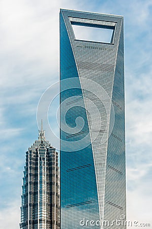 Jin Mao Tower Shanghai World Financial Center pudong shanghai Stock Photo