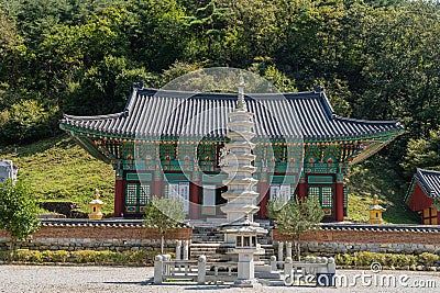 Nine story stone pagoda at local temple Editorial Stock Photo