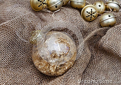 Jingle bells and rustic Christmas time Stock Photo