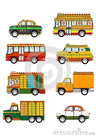 Jingle cars set Vector Illustration