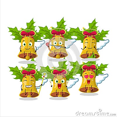 jingle christmas bells cartoon designs as a cute angel character Cartoon Illustration