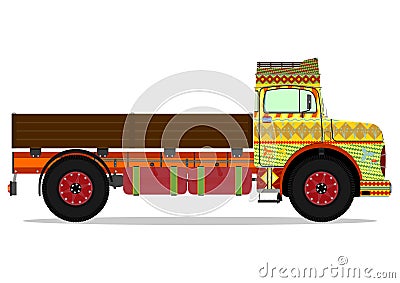 Jingle truck Vector Illustration