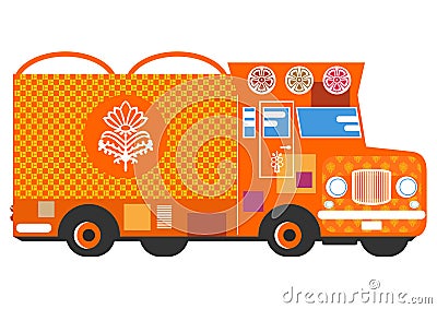 Jingle truck. Vector Illustration