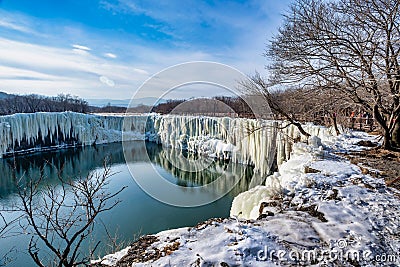 Jingpo Lake,Diaoshuilou Icefall,China Stock Photo
