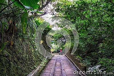 Jinguashi gold ecological park railroad Editorial Stock Photo