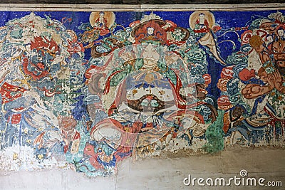 Jingzhuang Dayun Temple Murals Stock Photo