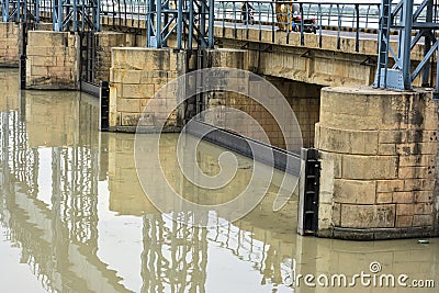 Jinnah Barrage -Big Gates Stock Photo