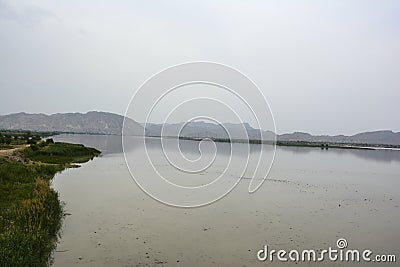 Jinnah Barrage - Kalabagh - Indus River Stock Photo