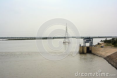 Jinnah Barrage - Right Bank Stock Photo