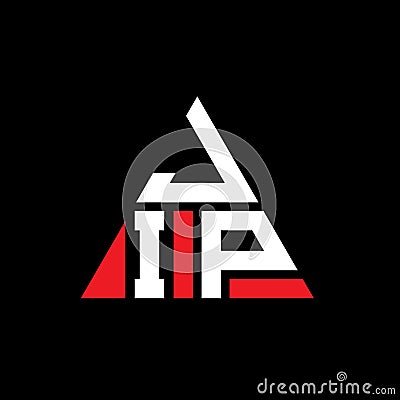 JIP triangle letter logo design with triangle shape. JIP triangle logo design monogram. JIP triangle vector logo template with red Vector Illustration