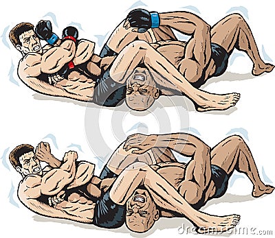Jiu jitsu Arm bar illustration Vector Illustration