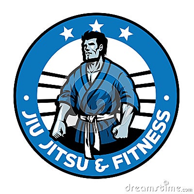 Jiujitsu badge design Vector Illustration