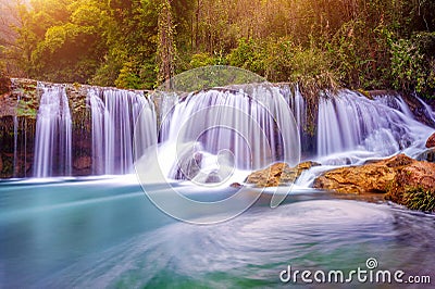 Jiulong waterfall in Luoping. Stock Photo