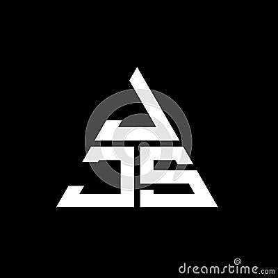 JJS triangle letter logo design with triangle shape. JJS triangle logo design monogram. JJS triangle vector logo template with red Vector Illustration