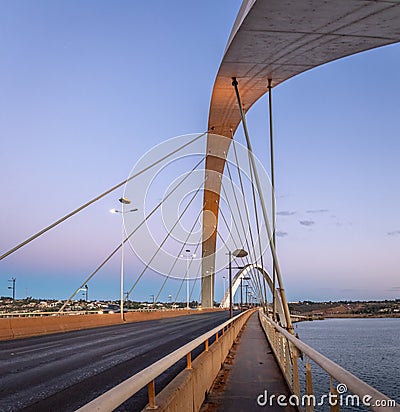 JK Bridge at sunset - Brasilia, Distrito Federal, Brazil Stock Photo