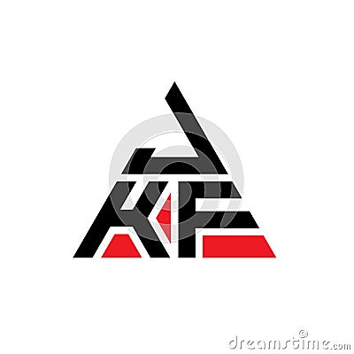 JKF triangle letter logo design with triangle shape. JKF triangle logo design monogram. JKF triangle vector logo template with red Vector Illustration