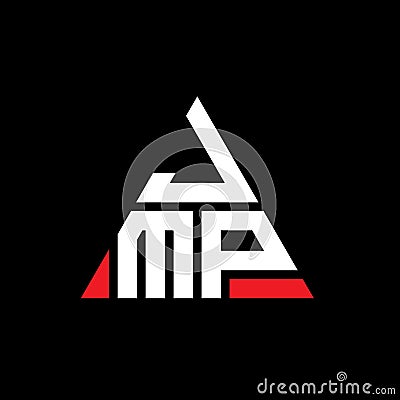 JMP triangle letter logo design with triangle shape. JMP triangle logo design monogram. JMP triangle vector logo template with red Vector Illustration