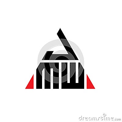 JMW triangle letter logo design with triangle shape. JMW triangle logo design monogram. JMW triangle vector logo template with red Vector Illustration