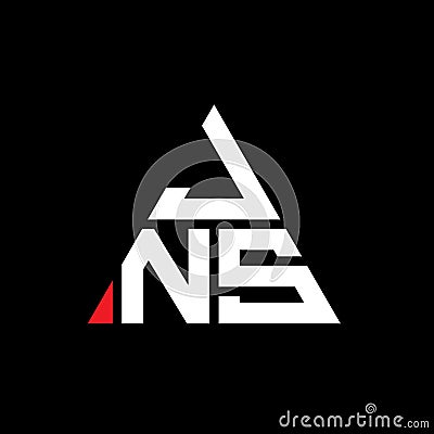 JNS triangle letter logo design with triangle shape. JNS triangle logo design monogram. JNS triangle vector logo template with red Vector Illustration