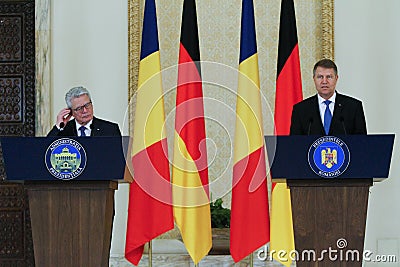 Joachim Gauck, Klaus Iohannis Editorial Stock Photo