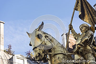 Joanne d'Ark, detail. Paris. France. Stock Photo