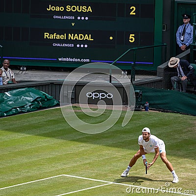 Joao Sousa at Wimbledon Editorial Stock Photo