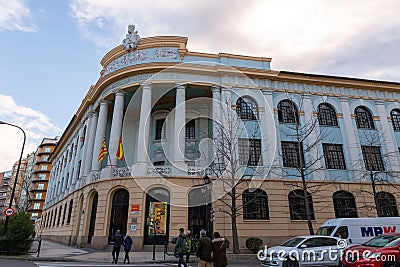 The Joaquin Costa school is a building in Zaragoza, Spain Editorial Stock Photo