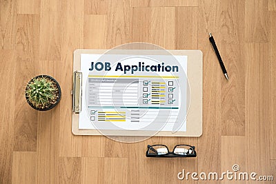 JOB Application Applicant Filling Up the Online Profession Appl Stock Photo