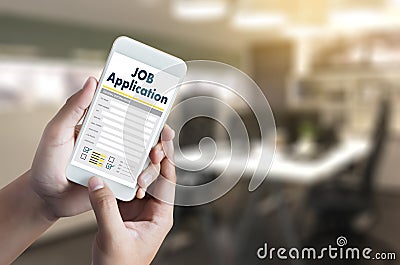 JOB Application Applicant Filling Up the Online Profession Appl Stock Photo