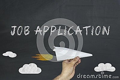 Job application concept on blackboard Stock Photo