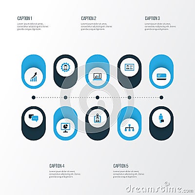 Job Colorful Icons Set. Collection Of Local Area, Analytics Vector Illustration