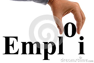 Job concept written in franch Stock Photo