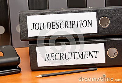 Job Description and Recruitment binders Stock Photo