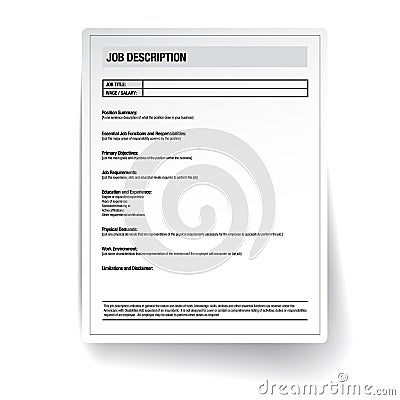 Job description template vector Vector Illustration