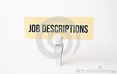 Job Descriptions text on paper. On white background Stock Photo