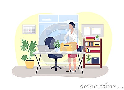 Job dismissal 2D vector web banner, poster Vector Illustration