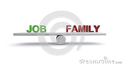 Job family balance on white Stock Photo