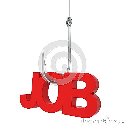 Job on a hook Cartoon Illustration