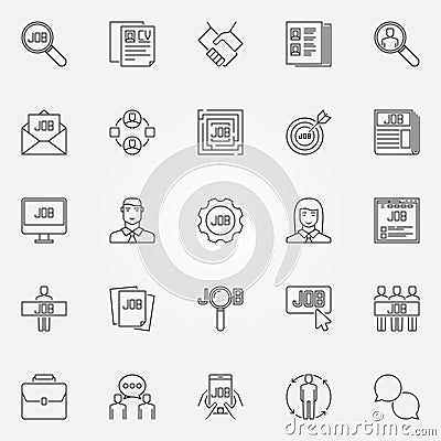 Job icons set Vector Illustration