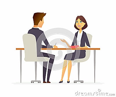 Job interview - cartoon people character isolated illustration Vector Illustration