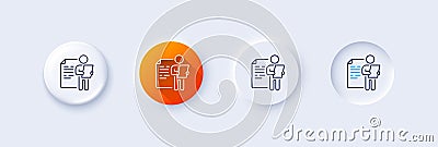 Job interview document line icon. CV file page sign. Line icons. Vector Vector Illustration