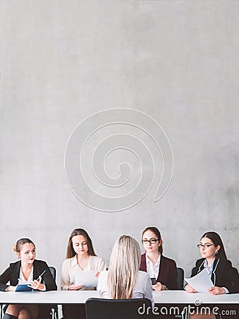 Job interview female business support applicant Stock Photo