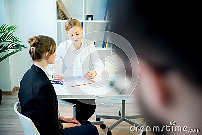 Job interview in progress Stock Photo